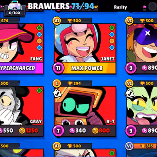 🔥[ 71X BRAWLERS - 10X MAX BRAWLERS ]🔥 TROPHY: 33000 || 58X CUTE AND RARE SKINS || FASTEST DELIVERY - Image 12