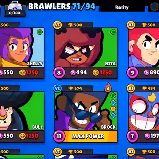 🔥[ 71X BRAWLERS - 10X MAX BRAWLERS ]🔥 TROPHY: 33000 || 58X CUTE AND RARE SKINS || FASTEST DELIVERY - Image 3