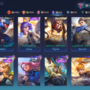 🔥 Moonton Account🔥 || Level 74 || Lunox Legend || 128 Heroes || 315 Skins || Prime Yu Zhong || Many Rare Skins - Image 7