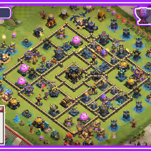  🦄✨[WORLD RARE]318XP TH17 FULL MAX 24830 LEGEND TROPHY COMPLETE HERO BASE BH10 STACK FREE RENAME READY TH18 4K WAR STAR - Image 1
