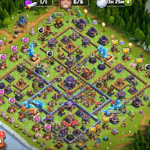 almost maxed TH 15 | 228 lvl | 6 Builders | 82 - 82 - 60 - 55 - 31 | 14 rare skins | - Image 1