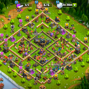 🔥[ 5 MAX HEROS - RARE ]🔥SPIKY BALL [MAX] - F.ARROW [MAX] - MANY EQUIPMENT MAX || FEW WALLS MAX - LOW DEFENCES - Image 1