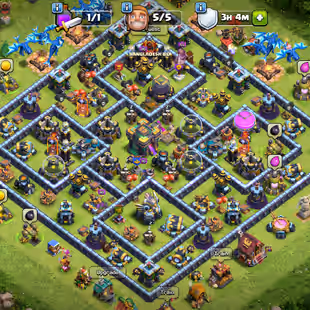 TH 14 | TH 13 MAX| BK 65 AQ 58 MP 42 GW 50 RC 18 | ONE LEGENDARY HERO SKIN | GOOD HERO EQUPMENT | NAME CHANGE FREE | - Image 1