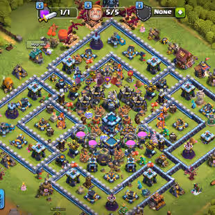 TH 13 NEARLY MAX || 14000 GEMS - 670 MEDLAS || HERO 62-69-43-46-16 || NICE HERO EQUIPMENT ||BUILDER BASE NEAR MAX  - Image 1