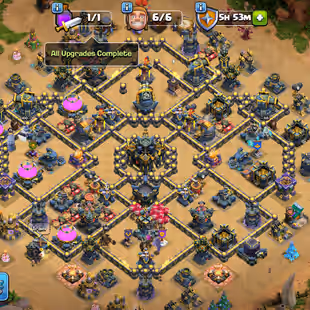 !! TH17 MAX/READY TO TH 18!! SB-MX!GG-MX!MM-MX!AF-MX!DC-MX!FB-MX!RS-MX!EB-MX!! HERO-100-100-90-75-50!! 263-XP!! NC-YES! - Image 1