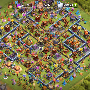 TH16 ||QUEEN MAX ||12140 GEMS ||| OLD OBSTACLES  - Image 1