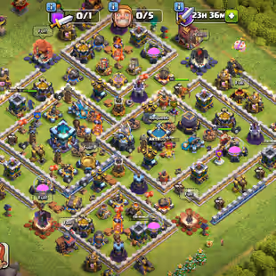 TH 13 - HERO 35-55-33-40-11- SKIN HEROES - MANY MAGIC ITEMS - 187 LEAGUE MEDALS - AVAILABLE (36) - Image 1
