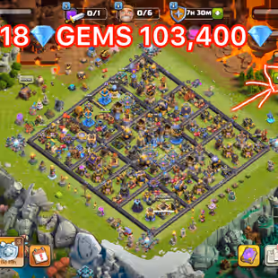 🎯HIGH DEMAND TH18 COC ACCT 💎 103400 GEMS | 5 MAX HEROES | ALL EPIC EQUIPMENT | BH10 MAX | LVL 271 | 2600 WAR STARS - Image 1