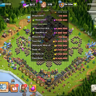 🔥TH17 FULL MAX | 18 Skins Heroes🔥 100/100/80/75/50/8 | Lvl 260 | 2850 War Stars | Full Access - Image 1