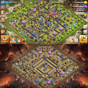 ALL HERO MAXED  TOWNHALL 18 [] 2015 XMAS [] ROMANIA LOCAL [] JUNGLE SCENERY - WALLS MAXED [] ALL EQUIPMENTs - Image 1