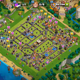 🔥4x Sceneries🔥 Th18 Semi Max || High Quality Epic Equipment || Heroes 102-105-85-82-53 || 6 Builders || 1100 Cwl edals - Image 1