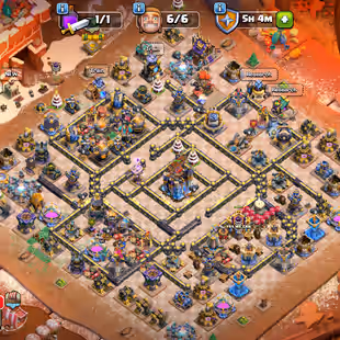 🌺7.5K GEM'S XP-263🌺BEST TH 18 [ SUPERCHARGER ALMOST MAX ] 6 HERO ALMOST MAX | 14 EPIC ALMOST MAX | PET'S GUARDIANS MAX - Image 1