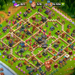 🔥STACKED 14K HIGH GEMS TH 17🔥HEROS:-64-94-41-68-32-12 | CRAZY EQUIPMENT LEVEL | FULL MAGIC ITEM | 1200 LEAGUE MEDEL | - Image 1