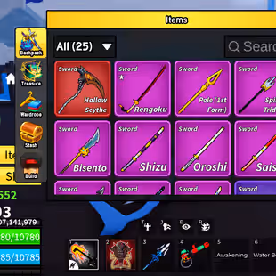 [Blox Fruits] Lv 2293 | PERM KITSUNE, MAMMOTH, T-REX | Shark V4 | Hallow Scythe & Tushita | 37M Beli | Control & Gravity - Image 1