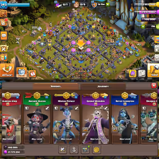 🌟LEGEND LEAGUE 2🌟TH18 SUPER RARE | HIGH LEVEL 343 | COSMIC SET | ALL HELPERS MAX | 5000 WAR STARS | 50 SKINS | INSTANT - Image 1