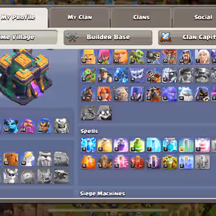 TH 14 ALMOST MAX | BK 78 AQ 85 MP 58 GW 54 RC 30 | BM 21 Coper 15 | Almost Max Base | 3548 Gems | Fully Accessible  - Image 1
