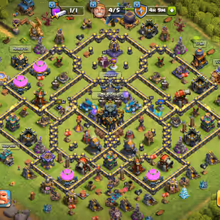 TH17 LVL129 | Heroes : BK48 AQ56 MP37 GW44 RC28 DD3 | 5.2K Gems | Decent Base | Best Price - Image 1