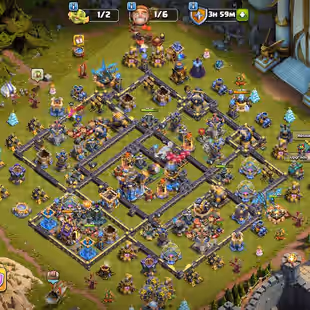 [ PREMIUM ]  TH18 ALMOST MAX || XP 258 || 5 HEROES MAX 105-105-95-80-55 || 10 EPIC EQUIPMENTS MAX || FROST AGE SKIN SET - Image 1