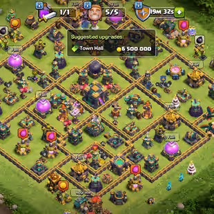 TH14 FULL MAX:-NOTHING LEFT:-HER-85-85-60-60-30:-2203RAID MADELS-FULL MAGICITMS:-HIGH EQUIPMENT:-6X HERO SKIN-FULL ACCES - Image 1