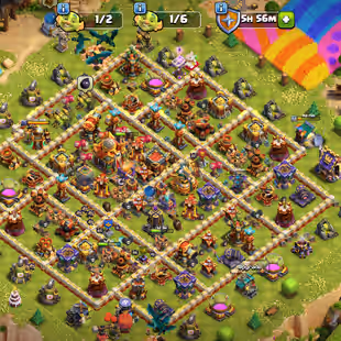 || Wall Maxed || Th16 Max || Heroes-82-95-54-65-45-12 || CWL-586 || Painter Scenery || Fireball Maxed || Th 16 Max - Image 1