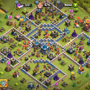 💫[ 4300 GEMS - TH-13 ]💫GREAT HEROS : 57-57-50-41-25 || DECENT DEFENCE - TROOPS || E.BOOT [17] | R.SPEAR [16] - Image 1