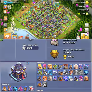 80+ Statue -- Th15 Max -- 4000 gems-- Heroes, 82-81-53-55-32-5 -- 3 items dragon statue and too much rear statue -- 13 E - Image 1