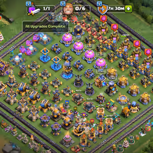 RARE | HIGH XP 314 | TH18 FULLY MAX | 5430 WAR STAR | NEAR MAX EPIC 17/17 | MAX HELPER HUT | WAR ARENA | 10K GEMS - Image 1