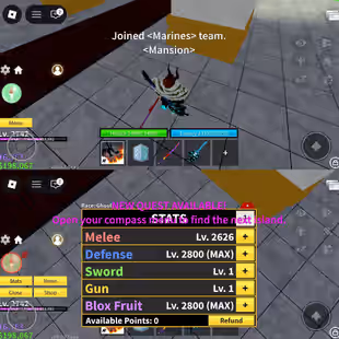 iOS/Android - Global - Level 2742 - Money 198K - Swords 12 - Guns 6 - Fruits 23 - Code999 - Image 1