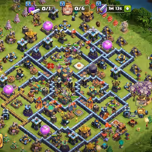 TH14 STRONG BASE[DECORATED]-EQUIPMENT(GG-FA-FB)-FREE NAME CHANGE-STACK MAGIC ITEMS-CWL MEDALS-1537-XP LVL-188-BH-10 MAX. - Image 1