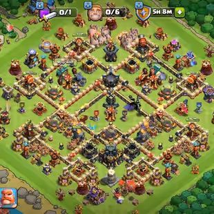 🔥TH-17 (TH-16 FULL MAX) 🔥 13000 GEMS | FREE NAME CHANGE | 358 LEAGUE MEDALS | INSTANT DELIVERY - Image 1