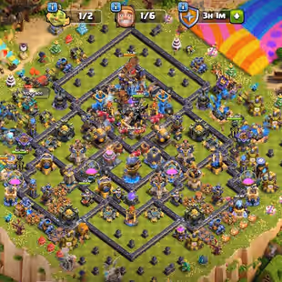 TH18 ALMOST MAX💠11058 GEMS💠222 XP-NC 1K-60 PERCENT DISCOUNT SHOP-9X EPIC EQUIPMENT MAX-BH 10-PAINTER SCENARY-2056 WS - Image 1