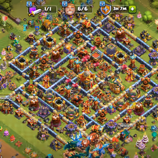 🔥 Th16 🔥 || Xp 202 || Scenery Account || High Epic Equipment || 3.4k Gems || Heroes 82-95-60-61-40-12 || 6 Builders  - Image 1