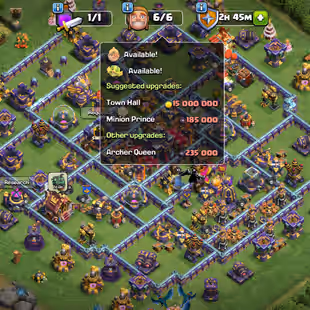 🌟3Epic max🌟XP169 Th15 almost max account| 4Heros max| wall max| 15 Epic equipment|7 Legendary hero skin|  - Image 1