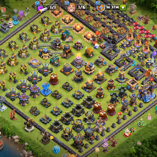 🔥FULL MAX WALLS💎 TOWNHALL 18 [] 226 Xp [] 1700 Gems [] 1900 Gems [] RENAME AVAILABLE [] 288 Cwl medals - Image 1