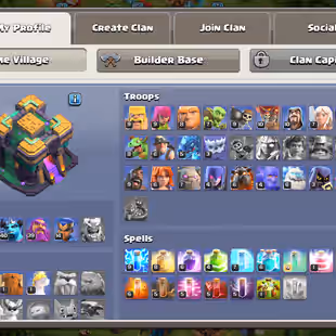 HIGH GEMS-14358 | TH14 BEGIN [MAX TH13] | G.GUANTLET | F.ARROW | CWL MEDALS-1050 | RAID MEDALS-4693 | INSTANT DELIVERY. - Image 1