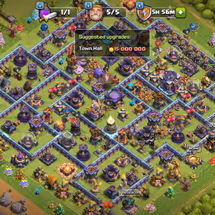 ||🔥TH15 FULLY MAXED🔥|| NOTHING LEFT TO UPGRADE || 16X EPIC EQUIPMENT CLOSE MAX || LEAGUE WARDEN SKIN || 1100 CWL MEDEL - Image 1