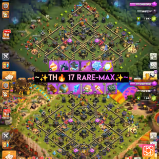✨TH17-MAX-RARE🔥 [ 12x EPIC EQIP ] || HERO MAX 100-100-58-75-50-4 || MAX NIGHT BASE || MAGIC ITEMS LOAD || FULL SAFE ACC - Image 1