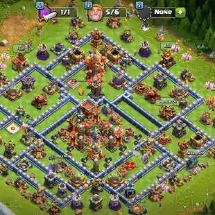 TH16 BLUE WALLS | GAINT GAUNTLET | STACKED MAGIC ITEMS | ALL HEROS SKINS | LVL-188 | HEROS-48-63-36-20 | INSTANT DELIVER - Image 1