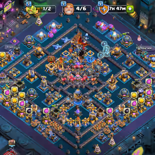 🔥[ LEGEND LEAGUE - TH-18 NEAR MAX ]🔥SB-MT-AF-FA-RS-EB-RD [MAX] | FB [23] - GG [20] | ALL 6 HEROS MAX - WALLS MAX - Image 1