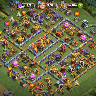 TH16 Max 1 Hero !! 12 Epics ( 2 Almost Max ) !! Magic Items !! Namechange Free !! 11 Hero Skins  - Image 1
