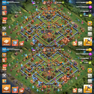🔥2500 MEDALS🔥TH-17 NEAR MAX! XP-243! 10X EPIC EQUIPMENTS! HEROES:-95-96-64-70-45-5! NICE TROOPS! FAST DELIVERY - Image 1