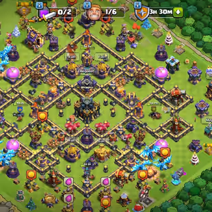🔥TH 17 NEAR MAX🔥BK 87 AQ 90 MP 48 GW 59 RC 38 DD 5 || SB 24 FA 24 MM 23 EB 23 RS 23 GG 20 || 6 HERO SKIN || BUILDER HA - Image 1
