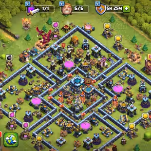 TH13 FULLY MAX 100 PERCENT | NOTHING LEFT [HERO-75-75-50-50-25] | 129 XP | NC 500 | Full MAX DEFENCES TROOPS | BEST DEAL - Image 1