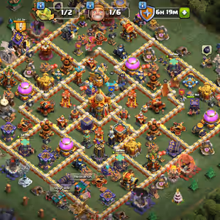 🔥Th16 Almost Max🔥 High Quality Epic Equipment || 5 Heroes Max 95-95-75-70-45-15 || 6 Builders || Name Change Free - Image 1
