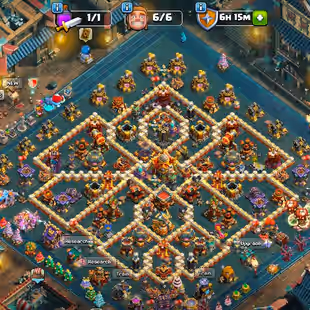🔥HIGH SEAS SCENERY 10K GEMS TH 16🔥 HEROS:-95-95-80-70-45-15 | GOOD EQUIPMENT LEVEL | LEAGUE WARDEN SKINS | CHECK PHOTO - Image 1