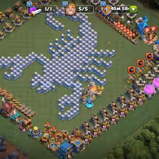 Th12 max nothing left || Gems 2300|| 7 epic equipment || skeleton scenery 7x hero skin ||Cwl medel 515 || NC 500  - Image 1