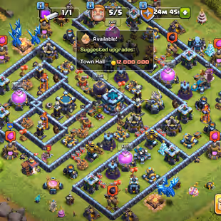 TH13 FULL MAX-NOTHING LEFT:-HER:-75-75-50-50-25:-3100 GEMS:-HIGH EQUIPMENT:-1344RAID MADEL-MAGICITMS:-5X HERO SKIN - Image 1