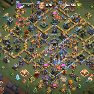 🔥Th18 High Defense🔥 High Quality Epic Equipment || Heroes 80-88-55-75-50 || 6 Builders || Nc 500 Gems - Image 1