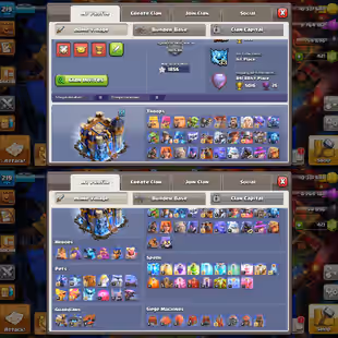 LEGEND LEAGUE 🔥 TH18 [4 HERO MAX | 14  EPIC MAX ALMOST] 🔥NC FREE | MAX DEFENCE | 20X SKINS | FOOTBALL SCENERY | XP-219 - Image 1