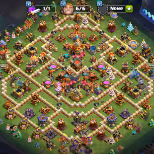 🔥 Scenery Account 🔥 Xp-221 || Th16 Almost || High Quality Epic Equipment || Heroes 95-90-71-62-41-8 || 6 Builders - Image 1